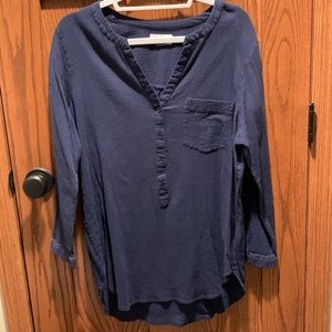 Old Navy Tunic 3/4 Sleeve Dark Blue Top XL